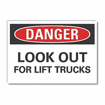 LYLE Lift Truck Traffic Danger Lbl 10x14in, 63KM68