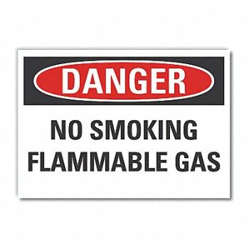 LYLE No Smoking Danger Rflct Label 3.5x5in, 63KM99