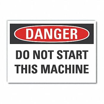 LYLE Machine Operat Danger Rflct Lbl 5x7in, 63KN85