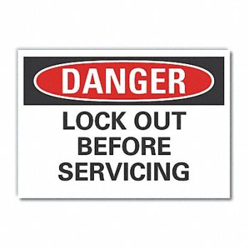 LYLE Lockout Tagout Danger Rflct Lbl 5inx7in, 63KP10