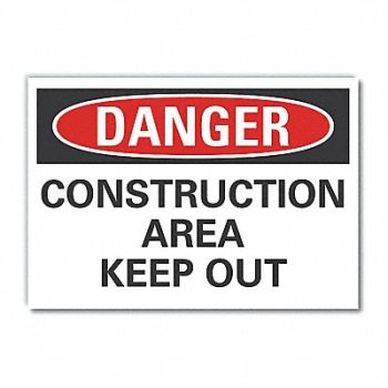 LYLE Construction Area Danger Lbl 5x7in, 63KP28
