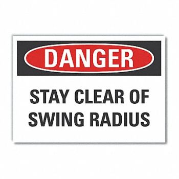 LYLE Stay Clear Danger Rflct Label 5inx7in, 63KP58