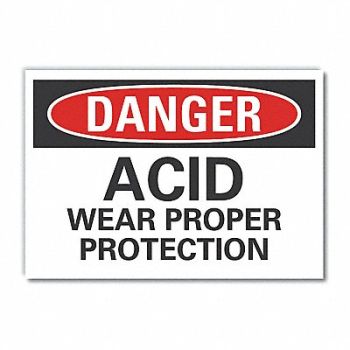 LYLE Acid Danger Rflct Label 5 in x 7 in, 63KP70
