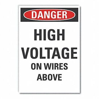 LYLE High Voltage Danger Rflct Lbl 7inx5in, 63KR07