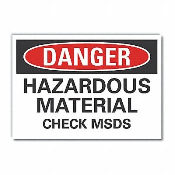LYLE Hazardous Mtrl Danger Rflct Lbl 5x7in, 63KR67