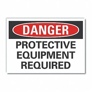 LYLE PPE Danger Rflct Label 5 in x 7 in, 63KR79
