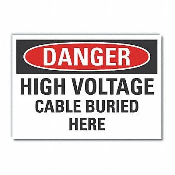 LYLE High Voltage Danger Rflct Lbl 3.5inx5in, 63KT39