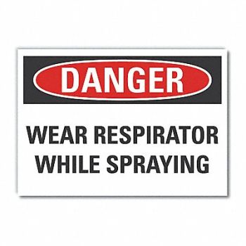 LYLE Resprtr Req Danger Rflct Label 10x14in, 63KT62