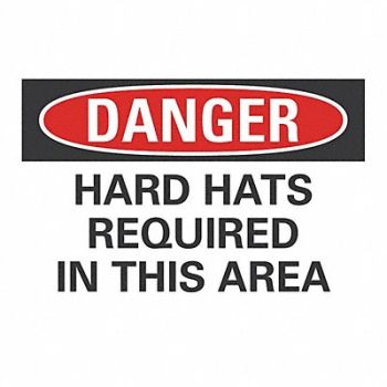 LYLE Hard Hat Danger Rflct Label 5inx7in, 63KU61