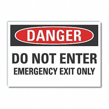 LYLE Emergency Exit Danger Rflct Label 5x7in, 63KU73