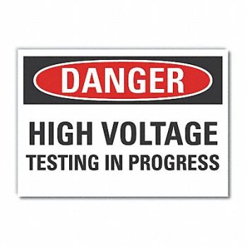 LYLE High Voltage Danger Rflct Lbl 3.5inx5in, 63KU84