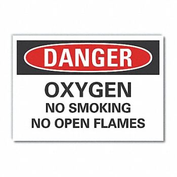 LYLE No Smoking Danger Rflctv Label 3.5inx5in, 63KU96