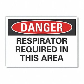 LYLE Resprtr Req Danger Rflct Label 5x7in, 63KV10
