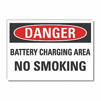 LYLE Battery Charging Danger Rflctv Lbl 5x7in, 63KV22