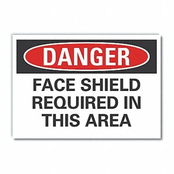 LYLE Face Mask Danger Rflct Label 5inx7in, 63KV46