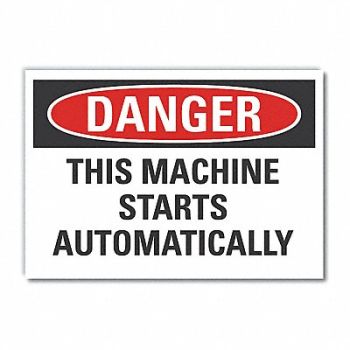 LYLE Machine Operat Danger Rflct Lbl 5x7in, 63KV82