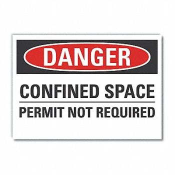 LYLE Confined Space Danger Rflctv Lbl 3.5x5in, 63KV93
