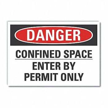 LYLE Confined Space Danger Rflctv Label 5x7in, 63KW31