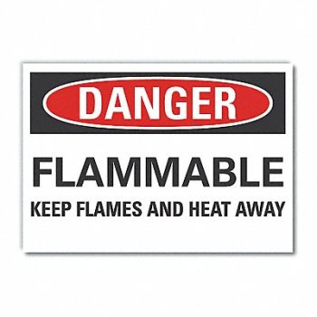 LYLE Flammable Mtrl Danger Rflct Lbl 3.5x5in, 63KW42