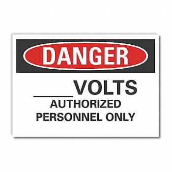 LYLE Voltage Danger Rflctv Label 5inx7in, 63KW67
