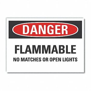 LYLE Flammable Mtrl Danger Lbl 7x10in, 63KW82