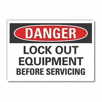 LYLE Lockout Tagout Danger Lbl 7x10in Polyest, 63KX19