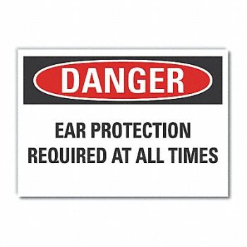 LYLE Hearing Danger Rflct Label 5inx7in, 63KX52