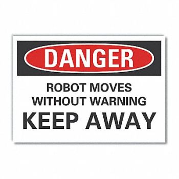LYLE Robot Area Danger Rflct Label 5inx7in, 63KY37