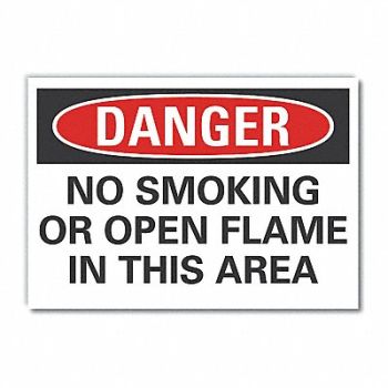 LYLE No Smoking Danger Rflct Label 5inx7in, 63KY49