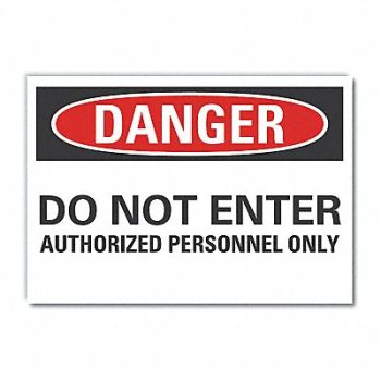 LYLE Auth Personnel Danger Rflctv Lbl 5inx7in, 63KY61