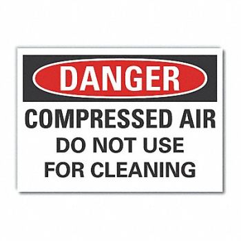 LYLE Compressed Air DangerLbl 3.5x5in Polyest, 63KY66