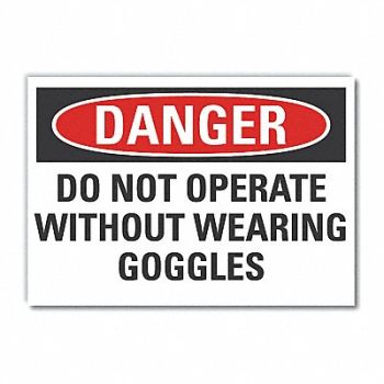 LYLE Eye Danger Rflct Label 5 in x 7 in, 63KY85