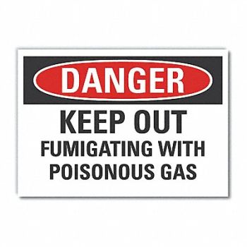 LYLE Poison Gas Danger Rflct Label 3.5inx5in, 63KZ09