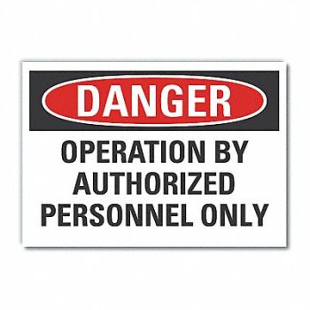 LYLE Mach Operation Dangr Lbl 3.5x5in Polyest, 63KZ27