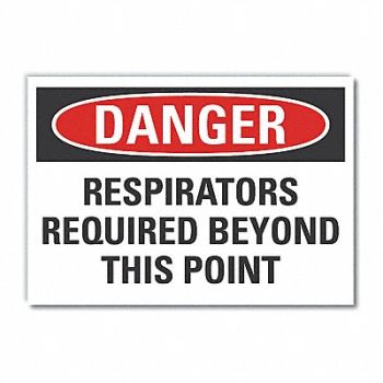 LYLE Respirator Reqrd Danger RflctvLbl 5x7in, 63KZ46