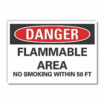 LYLE Flammable Area Danger Rflct Lbl 5inx7in, 63KZ94