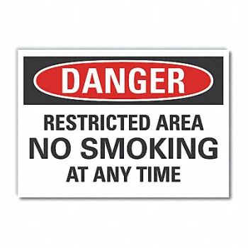 LYLE No Smoking Danger Rflct Label 5inx7in, 63LA07
