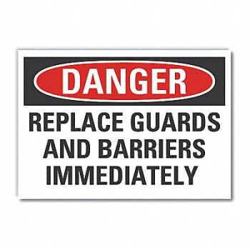 LYLE Machine Guards Danger Lbl 10x14in, 63LA59
