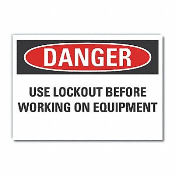 LYLE Lockout Tagout Danger Rflctv Label 5x7in, 63LA79