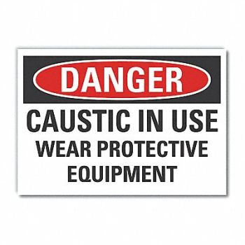 LYLE Caustic Danger Rflct Label 5 in x 7 in, 63LA91