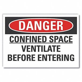 LYLE Confined Space Danger Rflct Lbl 7x10in, 63LC01