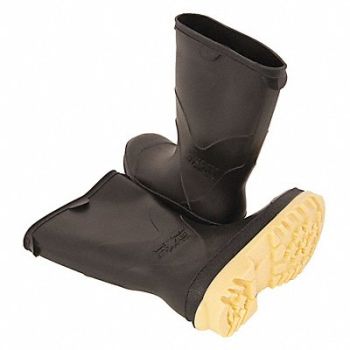 TINGLEY STORMTRACKS Rain Boot PVC Child Black/Tan Size11 PR, 63RN84