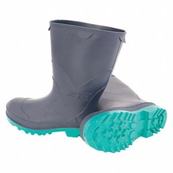 TINGLEY STORMTRACKS Rain Boot PVC Youth Blue/Grn Size06 PR, 63RP09