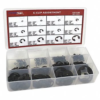 ROTOR CLIP E-Clip Retaining Ring Kit CS PH 300pcs., 63UR21