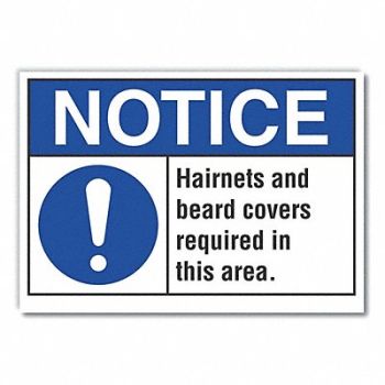LYLE Hair Coverage Notice Rflctiv Label 5x7in, 64MK25