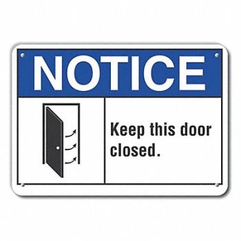 LYLE Plstc Door Instrction Notice Sign 7x10in, 64NL24