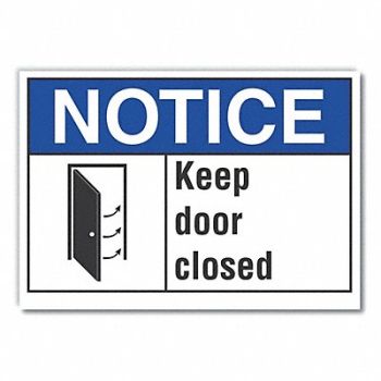 LYLE Door Instrction Notice Rflct Label 5x7in, 64MK61