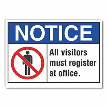 LYLE Visitors Notice Reflective Label 5x7in, 64ML10