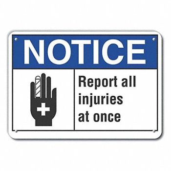 LYLE Plastic Accdnt Report Note Sign 10x14in, 64NL41