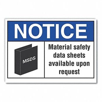 LYLE Msds Info Notice Lbl 3.5x5in Polyester, 64ML63